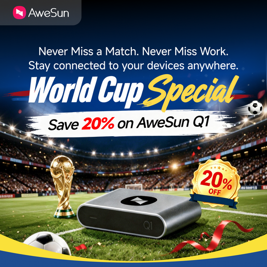 Limited-Time World Cup Deal: Save 20% | AweSun Cloud KVM Q1, Secure Offline Remote Access, PC & Phone Supported, Cloud Management, BIOS & SSH Control, KVM Switches for Home Offices Data Center