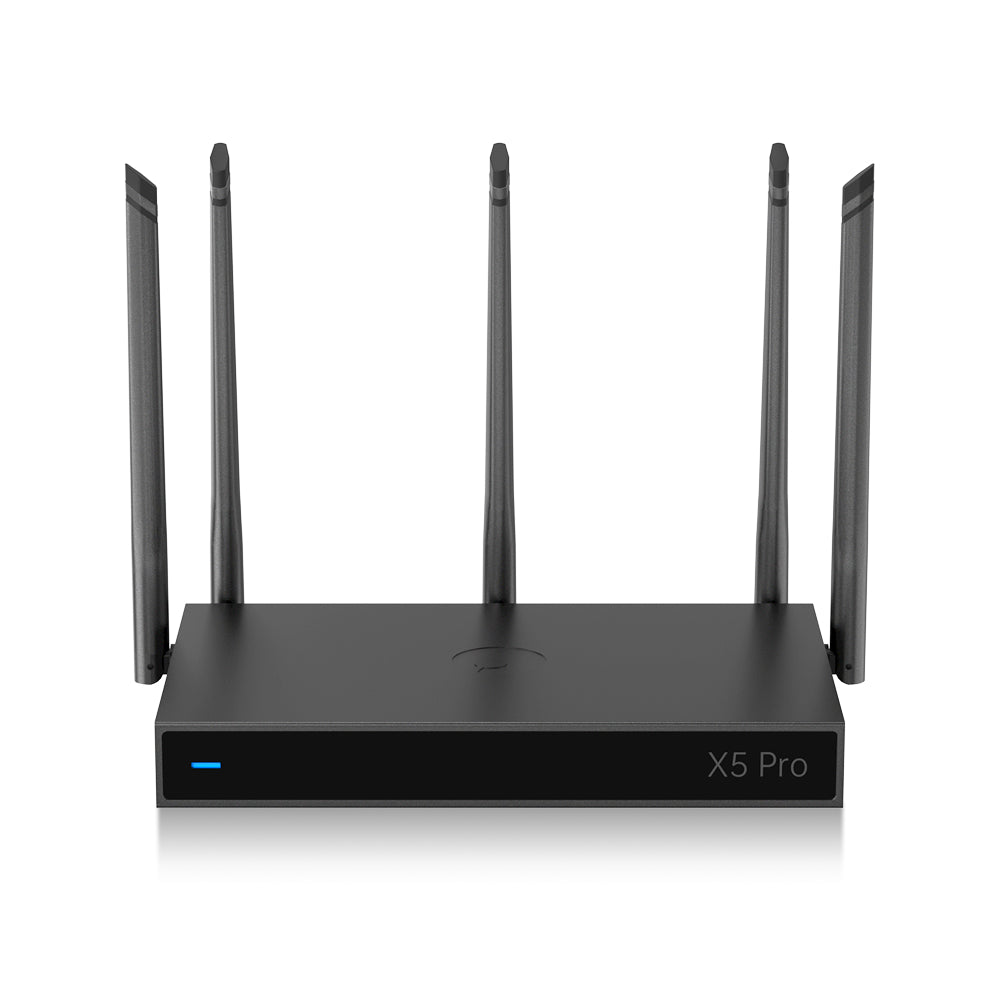 AweSeed X5 Pro Enterprise Industrial Router Wi-Fi 6 AX3000 Dual WAN Gigabit 5 External Antennas 5G SIM Card Cloud Management