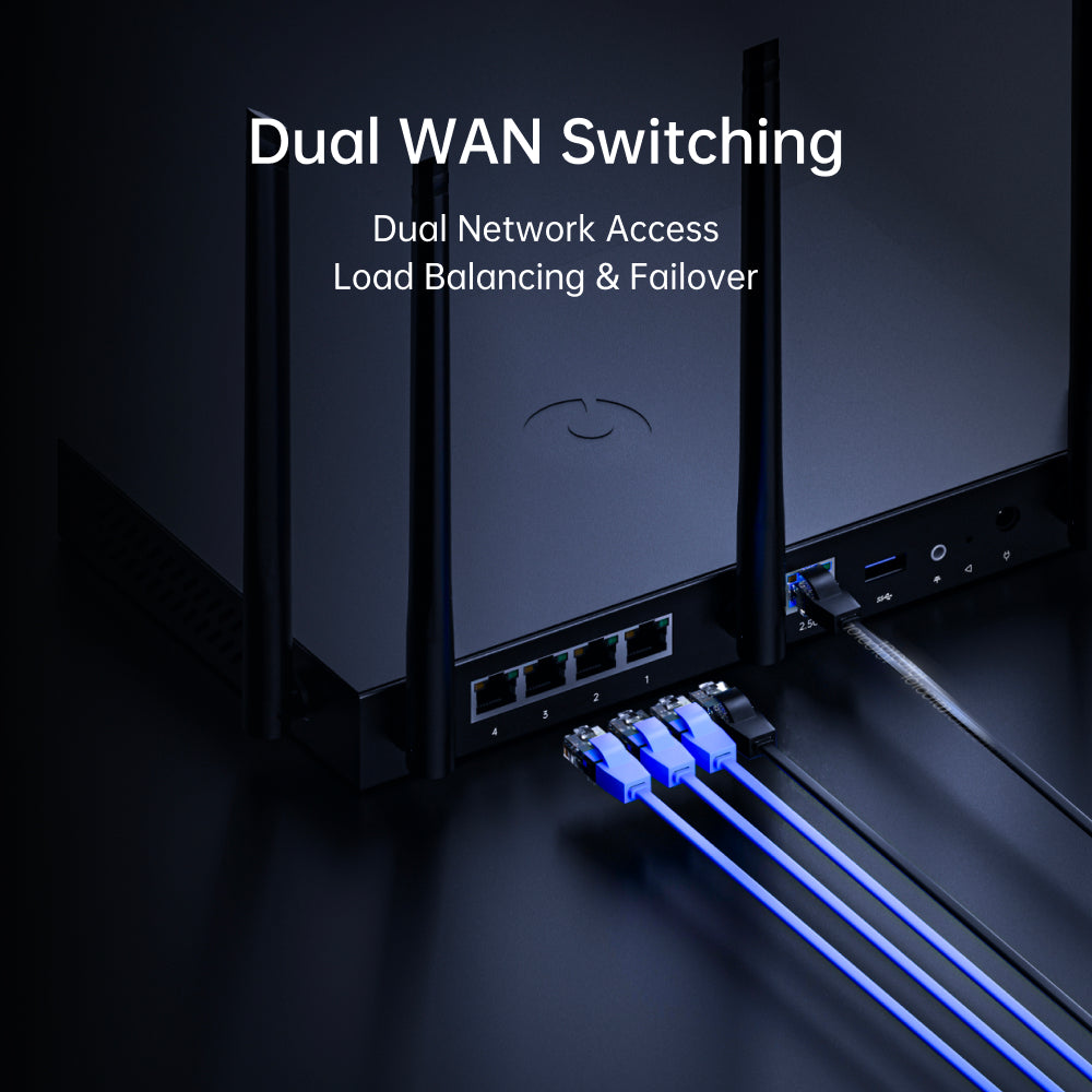 AweSeed X5 Pro Enterprise Industrial Router Wi-Fi 6 AX3000 Dual WAN Gigabit 5 External Antennas 5G SIM Card Cloud Management