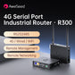 AweSeed Industrial 4G LTE Router R300 - Unlocked Wireless Cellular Gateway with SIM Card Slot, Dual Ethernet Ports, RS232/RS485 Serial Port, DIN Rail Mount for IoT, M2M, Vending Machines & Remote Monitoring