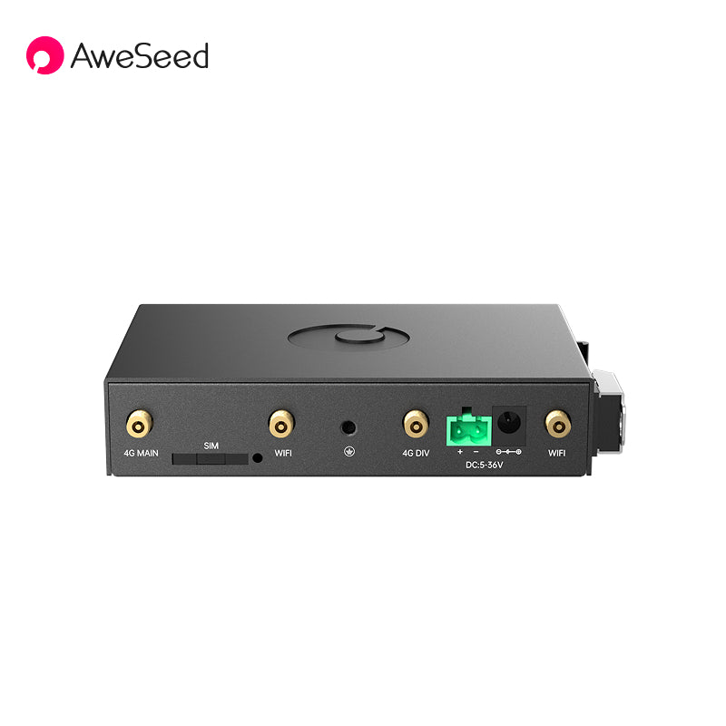 AweSeed R300S Industrial M2M 4G LTE Router 4 Antennas SIM Slot SD-WAN Wired Wireless Multi-Port Rail-Mounted CPE for Train IoT
