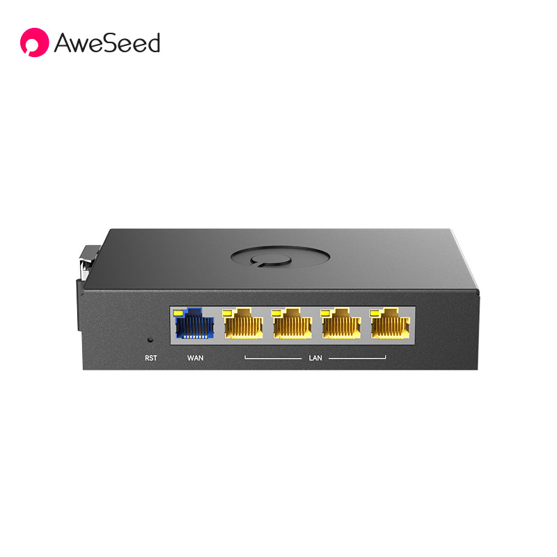 AweSeed R300S Industrial M2M 4G LTE Router 4 Antennas SIM Slot SD-WAN Wired Wireless Multi-Port Rail-Mounted CPE for Train IoT